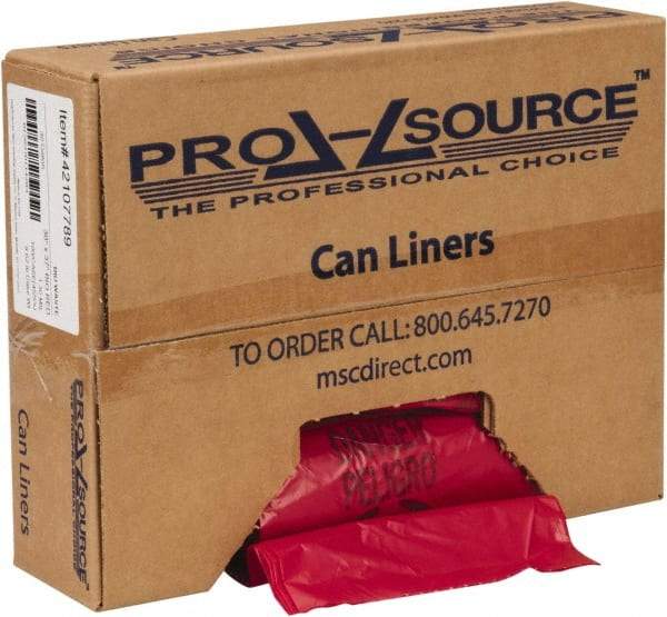 PRO-SOURCE - 30 Gal Capacity, Red, Hazardous Waste Bag - 1.3 mil Thick x 30" Wide x 37" High, Roll - Best Tool & Supply