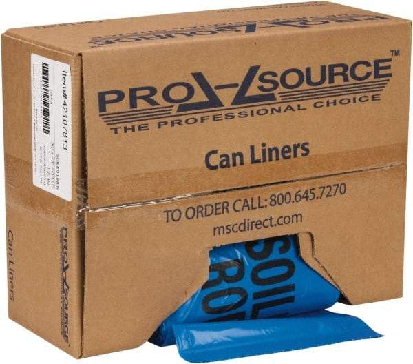 PRO-SOURCE - 32 Gal Capacity, Blue, Hazardous Waste Bag - 1.3 mil Thick x 30" Wide x 43" High, Roll - Best Tool & Supply