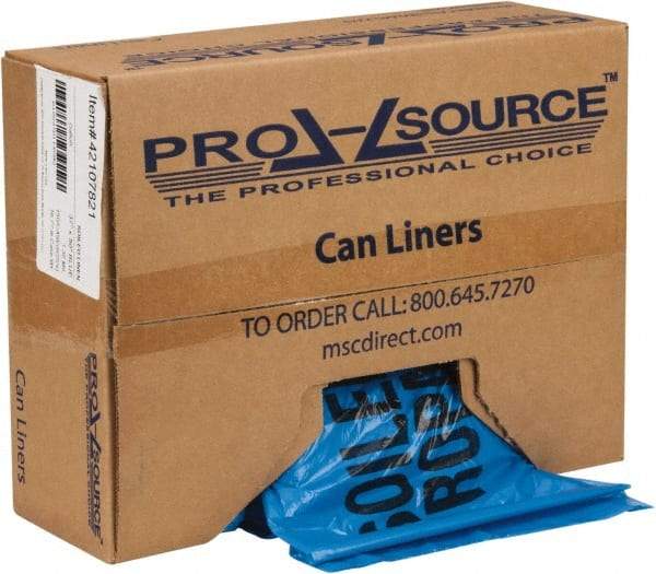 PRO-SOURCE - 45 Gal Capacity, Blue, Hazardous Waste Bag - 1.3 mil Thick x 37" Wide x 50" High, Roll - Best Tool & Supply