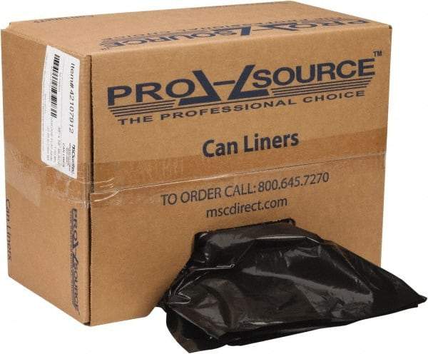 PRO-SOURCE - 1.5 mil Thick, Heavy-Duty Trash Bags - Linear Low-Density Polyethylene (LLDPE), Flat Pack Dispenser, 38" Wide x 58" High, Black - Best Tool & Supply