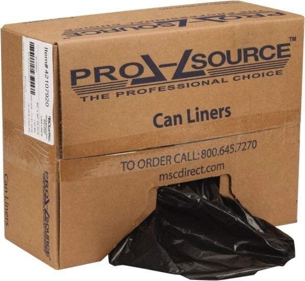 PRO-SOURCE - 1.65 mil Thick, Heavy-Duty Trash Bags - Linear Low-Density Polyethylene (LLDPE), Flat Pack Dispenser, 40" Wide x 46" High, Black - Best Tool & Supply