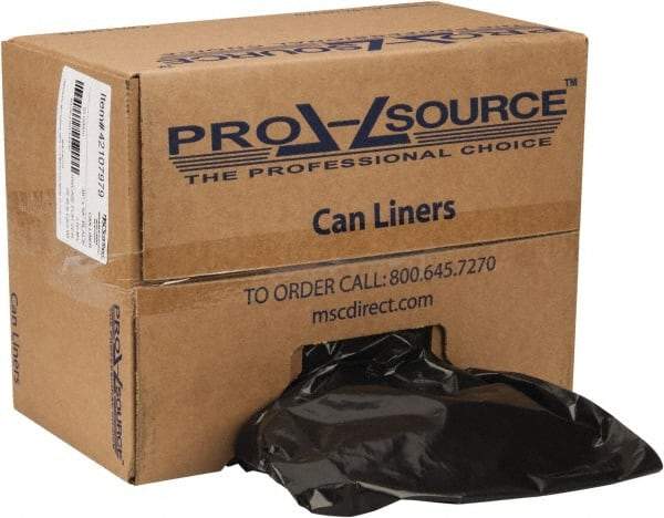 PRO-SOURCE - 2 mil Thick, Heavy-Duty Trash Bags - Linear Low-Density Polyethylene (LLDPE), Flat Pack Dispenser, 38" Wide x 58" High, Black - Best Tool & Supply