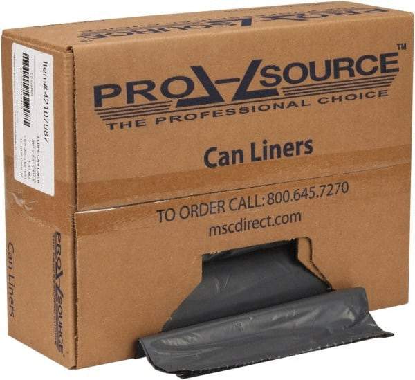 PRO-SOURCE - 1.3 mil Thick, Heavy-Duty Trash Bags - Hexene Resins, Roll Dispenser, 38" Wide x 58" High, Gray - Best Tool & Supply