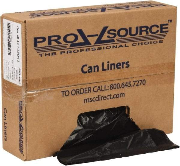 PRO-SOURCE - 1.1 mil Thick, Heavy-Duty Trash Bags - Hexene Resins, Roll Dispenser, 43" Wide x 47" High, Black - Best Tool & Supply