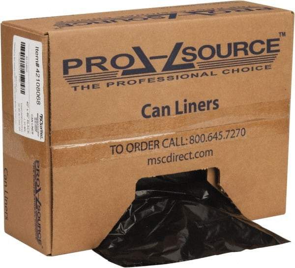 PRO-SOURCE - 1.1 mil Thick, Heavy-Duty Trash Bags - Hexene Resins, Roll Dispenser, 40" Wide x 46" High, Black - Best Tool & Supply