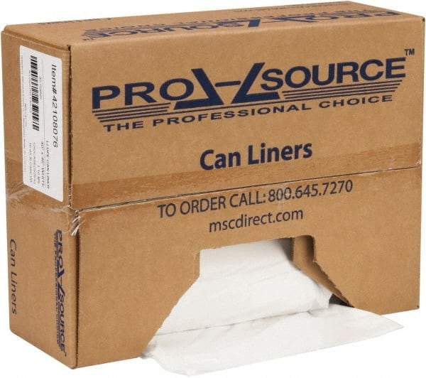 PRO-SOURCE - 1.1 mil Thick, Heavy-Duty Trash Bags - Hexene Resins, Roll Dispenser, 40" Wide x 46" High, White - Best Tool & Supply