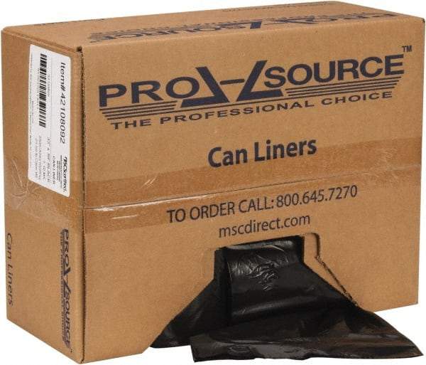 PRO-SOURCE - 1.1 mil Thick, Heavy-Duty Trash Bags - Hexene Resins, Roll Dispenser, 33" Wide x 39" High, Black - Best Tool & Supply