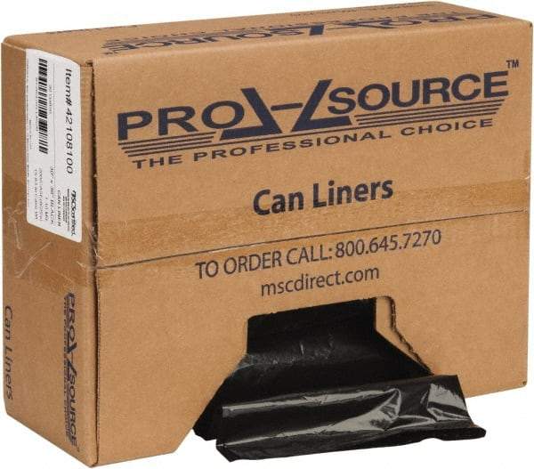 PRO-SOURCE - 1.1 mil Thick, Heavy-Duty Trash Bags - Hexene Resins, Roll Dispenser, 30" Wide x 36" High, Black - Best Tool & Supply