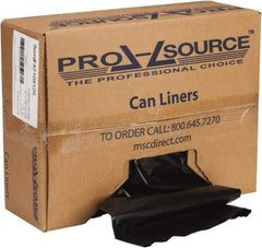 PRO-SOURCE - 3 mil Thick, Contractor Trash Bags - Linear Low-Density Polyethylene (LLDPE), Flat Pack Dispenser, 32" Wide x 50" High, Black - Best Tool & Supply