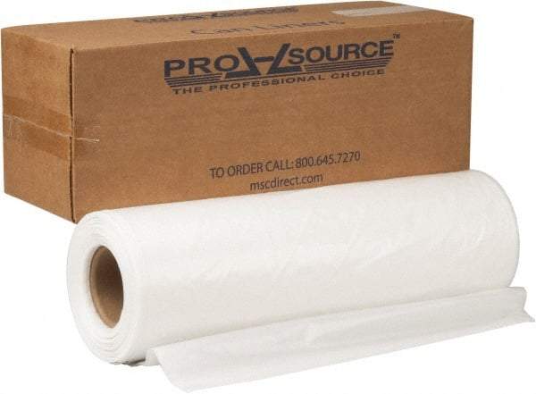 PRO-SOURCE - 1.8 mil Thick, Heavy-Duty Trash Bags - Hexene Resins, Roll Dispenser, 38" Wide x 63" High, Clear - Best Tool & Supply