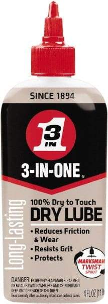 3-IN-ONE - 4 oz Bottle Dry Film Lubricant - Light Amber, 500°F Max - Best Tool & Supply