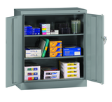 36"W x 18"D x 42"H Counter High Welded Set Up Storage Cabinet, 2 Adj. shelves, w/Raised Bottom - Best Tool & Supply