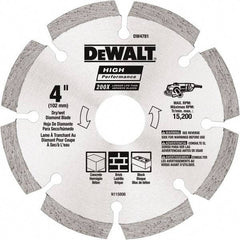 DeWALT - 4-1/2" Diam, 5/8 & 7/8" Arbor Hole Diam, Wet & Dry Cut Saw Blade - Diamond Matrix, Standard Round Arbor - Best Tool & Supply