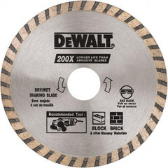 DeWALT - 4-1/2" Diam, 5/8 & 7/8" Arbor Hole Diam, Wet & Dry Cut Saw Blade - Diamond Matrix, Standard Round Arbor - Best Tool & Supply