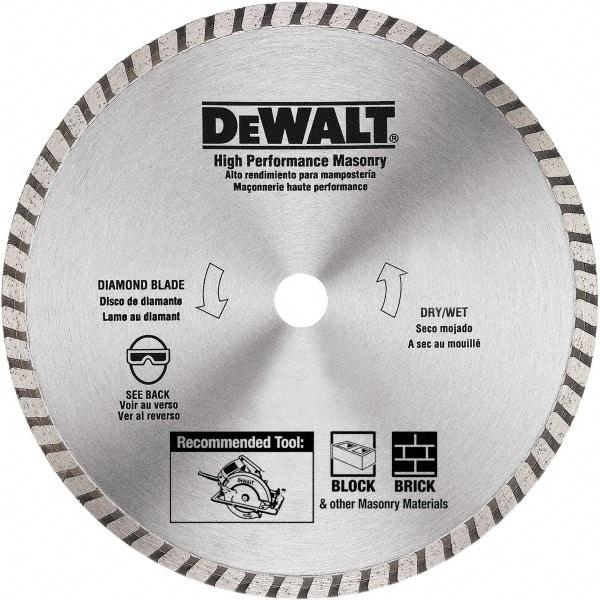 DeWALT - 7" Diam, 5/8 & 7/8" Arbor Hole Diam, Wet & Dry Cut Saw Blade - Diamond Matrix, Standard Round Arbor - Best Tool & Supply