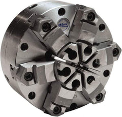 Buck Chuck Company - 6 Jaws, 6" Diam, Self Centering Manual Lathe Chuck - Plain Back Mount Spindle, Adjustable, Reversible, 1,600 Max RPM, 1-11/16" Through Hole Diam, Cast Iron - Best Tool & Supply