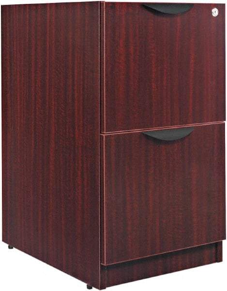 ALERA - 15-5/8" Wide x 28-1/2" High x 28-1/2" Deep, 2 Drawer Full Pedestal - Woodgrain Laminate, Mahogany - Best Tool & Supply