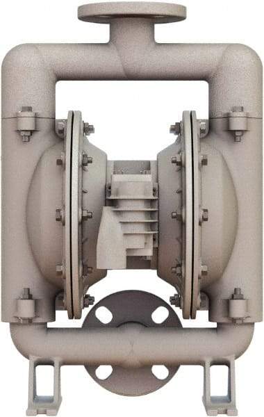 Versa-Matic - 1-1/4 \x96 1-1/2 NPT, Air Operated Diaphragm Pump - PTFE Diaphragm, Aluminum Housing - Best Tool & Supply