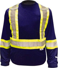 Viking - Size 3XL, Navy Blue, High Visibility, Long Sleeve T-Pocket, - 55" Chest, 1 Pocket, Cotton/Polyester - Best Tool & Supply