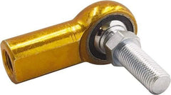 Made in USA - 5/8" ID, 1-1/2" Max OD, 7,400 Lb Max Static Cap, Female Spherical Rod End with Stud - 5/8-18 RH, 1" Shank Diam, 1-3/8" Shank Length, Carbon Steel with Plastic Raceway - Best Tool & Supply