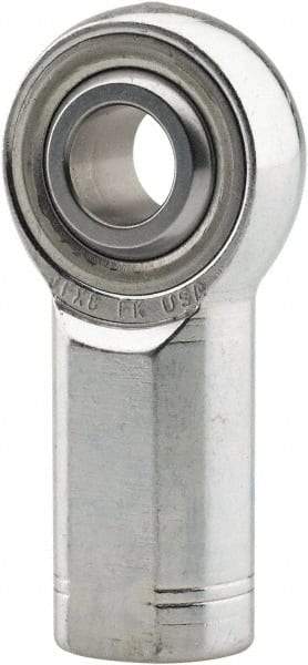 Made in USA - 1" ID, 2-3/4" Max OD, 76,205 Lb Max Static Cap, Plain Female Spherical Rod End - 1-1/4 - 12 LH, 0.469" Shank Diam, 2-1/8" Shank Length, Alloy Steel with Steel Raceway - Best Tool & Supply