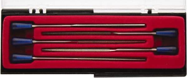 Value Collection - 5 Piece Diamond Pattern File Set - Set Includes Comprise, Square, Half Round, Round - Best Tool & Supply