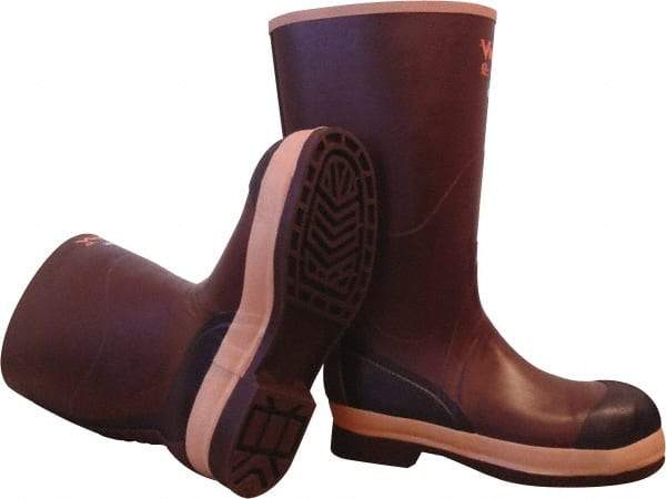 Viking - Men's Size 8 Medium Width Steel Knee Boot - Brown, Tan, Rubber Upper, Nitrile Rubber Outsole, 16" High, Chemical Resistant, Non-Slip, Cold Protection, Waterproof - Best Tool & Supply