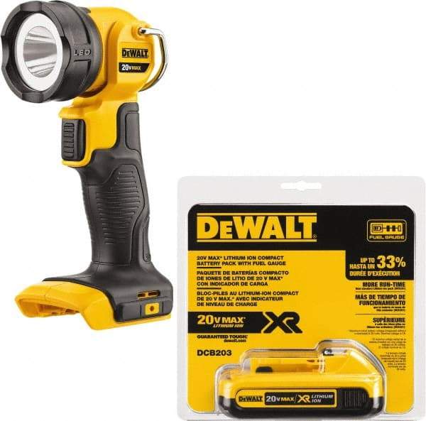 DeWALT - 20 Volts, 110 Lumens, Cordless Flashlight - White, 11 hr Run Time - Best Tool & Supply