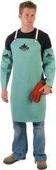 MCR Safety - 24 x 36" Flame Resistant/Retardant & Welding Bib Apron - Cotton, 9 oz Material, Green, Snap Closure - Best Tool & Supply