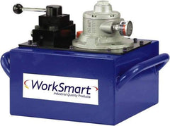 Value Collection - 10,000 psi Air-Hydraulic Pump & Jack - 3 Gal Oil Capacity, Manual Valve, Use with Double Acting Cylinders, Advance, Hold & Retract - Best Tool & Supply