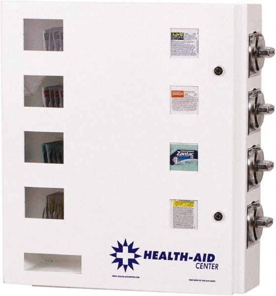 Synergy Management - Medical Vending Machines & Dispensers; Height (Inch): 21 ; Width (Inch): 20 ; Depth (Inch): 5-1/2 ; Number of Shelves: 4 ; Door Type: Manual Closing ; Shelf Type: Adjustable - Best Tool & Supply