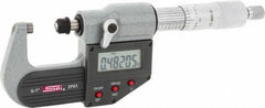 SPI - 0 to 1" Range, 0.00005" Resolution, Standard Throat IP65 Electronic Outside Micrometer - 0.0001" Accuracy, Ratchet Stop Thimble, Carbide-Tipped Face, LR44 Battery, Includes NIST Traceable Certification of Inspection - Best Tool & Supply