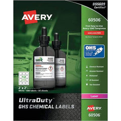 AVERY - 2" Long, White Paper Laboratory Label - For Laser Printers - Best Tool & Supply