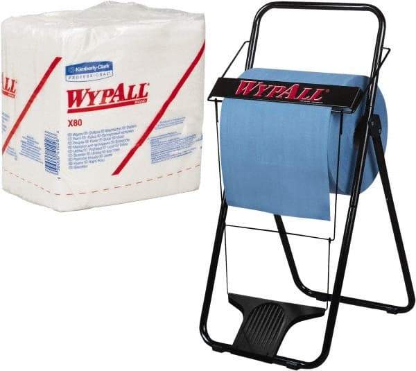 WypAll - X80 1/4 Fold Shop Towel/Industrial Wipes - Poly Pack, 12-1/2" x 12-1/2" Sheet Size, White - Best Tool & Supply