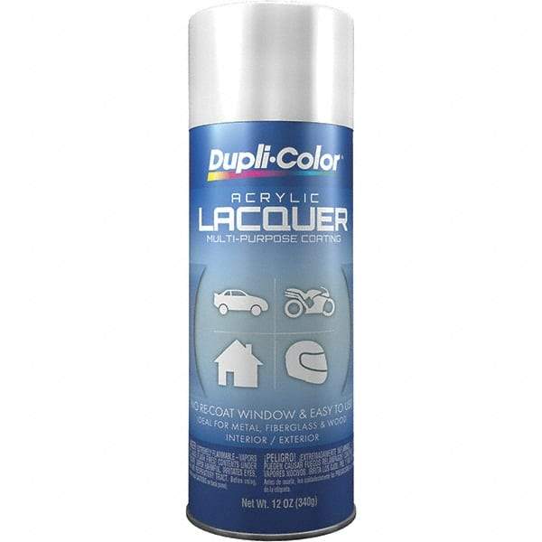 Dupli-Color - White, Gloss, Lacquer Spray Paint - 12 to 14 Sq Ft per Can, 12 oz Container - Best Tool & Supply