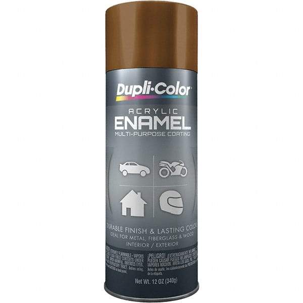 Dupli-Color - Leather Brown, Gloss, Acrylic Enamel Spray Paint - 12 to 14 Sq Ft per Can, 12 oz Container - Best Tool & Supply