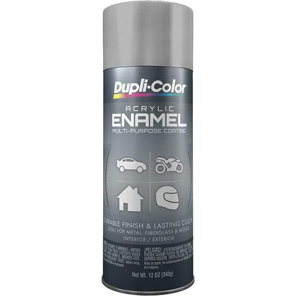 Dupli-Color - Medium Gray, Gloss, Acrylic Enamel Spray Paint - 12 to 14 Sq Ft per Can, 12 oz Container - Best Tool & Supply