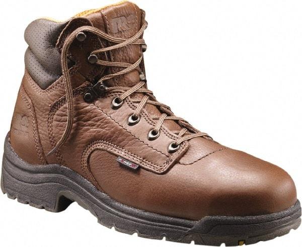 Timberland PRO - Men's Size 14 Medium Width Steel Work Boot - Brown, Leather Upper, Rubber Outsole, 6" High, Safety Toe - Best Tool & Supply