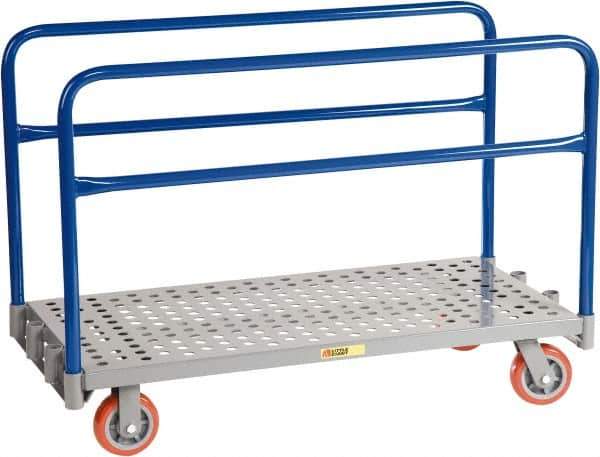 Little Giant - 2,000 Lb Capacity Steel Perforated Deck Platform Truck - Steel Deck, 24" OAW, 36" Platform Length x 9" Platform Height, Polyurethane Casters - Best Tool & Supply