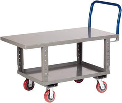 Little Giant - 2,000 Lb Capacity Steel Raised Deck Platform Truck - Steel Deck, 30" OAW, 48" Platform Length x 35-1/2" Platform Height, Polyurethane Casters - Best Tool & Supply