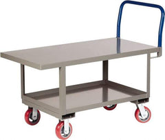 Little Giant - 2,000 Lb Capacity Steel Raised Deck Platform Truck - Steel Deck, 24" OAW, 48" Platform Length x 26" Platform Height, Polyurethane Casters - Best Tool & Supply