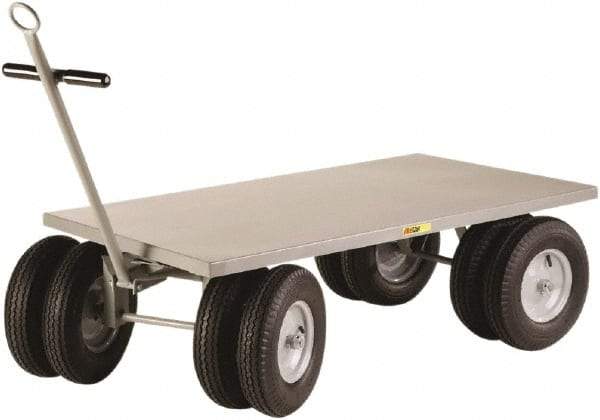 Little Giant - 3,500 Lb Capacity Steel Wagon Truck - Steel Deck, 24" OAW, 48" Platform Length x 16-1/2" Platform Height, Mold On Rubber Casters - Best Tool & Supply