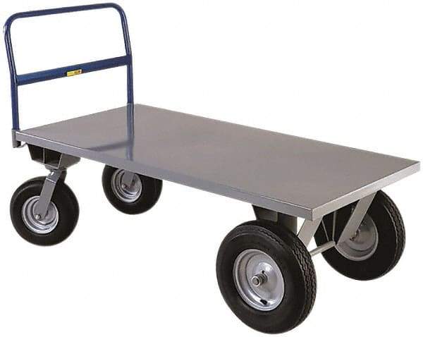 Little Giant - 2,500 Lb Capacity Steel High Deck Platform Truck - Steel Deck, 30" OAW, 48" Platform Length x 21" Platform Height, Pneumatic Casters - Best Tool & Supply