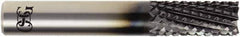 OSG - 1/4" Diam, 1" LOC, Burr End, Solid Carbide Diamond Pattern Router Bit - Right Hand Cut, 3" OAL, 1/4" Shank Diam, Use on Carbon Fiber, Honeycomb Core, Carbon - Best Tool & Supply