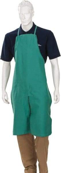 PRO-SAFE - 24 x 40" Flame Resistant/Retardant & Welding Split Leg Apron - Cotton, 10 oz Material, Green - Best Tool & Supply