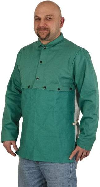 PRO-SAFE - Size XL, 46-48" Chest, Cape Sleeves & Bib - Cotton, 9 oz, Green - Best Tool & Supply