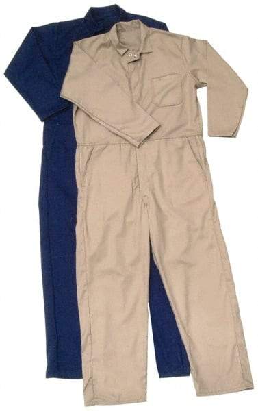 PRO-SAFE - Size L, Navy Blue, Zipper, Arc Flash Coverall - 36 to 38" Chest, Indura Ultra Soft, Cotton, Nylon, 6 Pockets - Best Tool & Supply