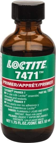 Loctite - 1.75 Fluid Ounce Bottle, Amber, Liquid Primer - Series 7471 - Best Tool & Supply