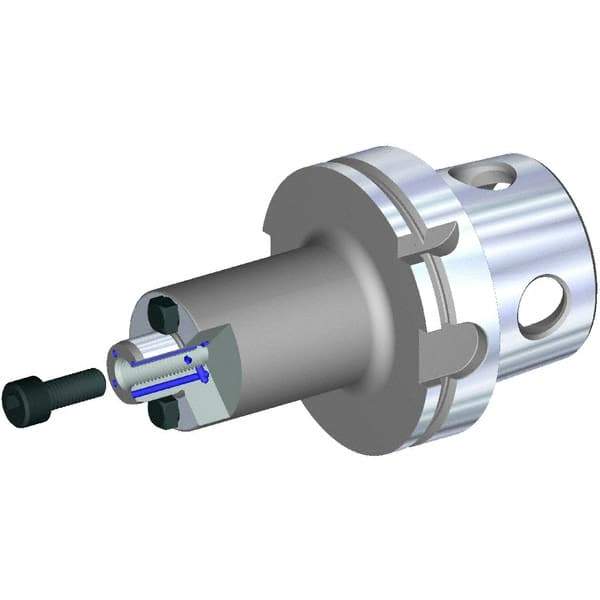 Kennametal - KM4X100 Modular Connection 22mm Pilot Diam Shell Mill Holder - 100mm Flange to Nose End Projection, 49mm Nose Diam, M10x1.5 Lock Screw, Through-Spindle Coolant - Exact Industrial Supply