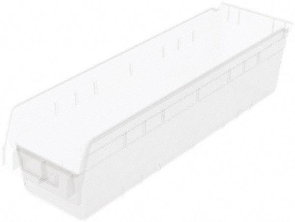 Akro-Mils - 23-5/8" Deep, Clear Polymer Hopper Shelf Bin - 6" High x 6-5/8" Wide x 23-5/8" Long - Best Tool & Supply